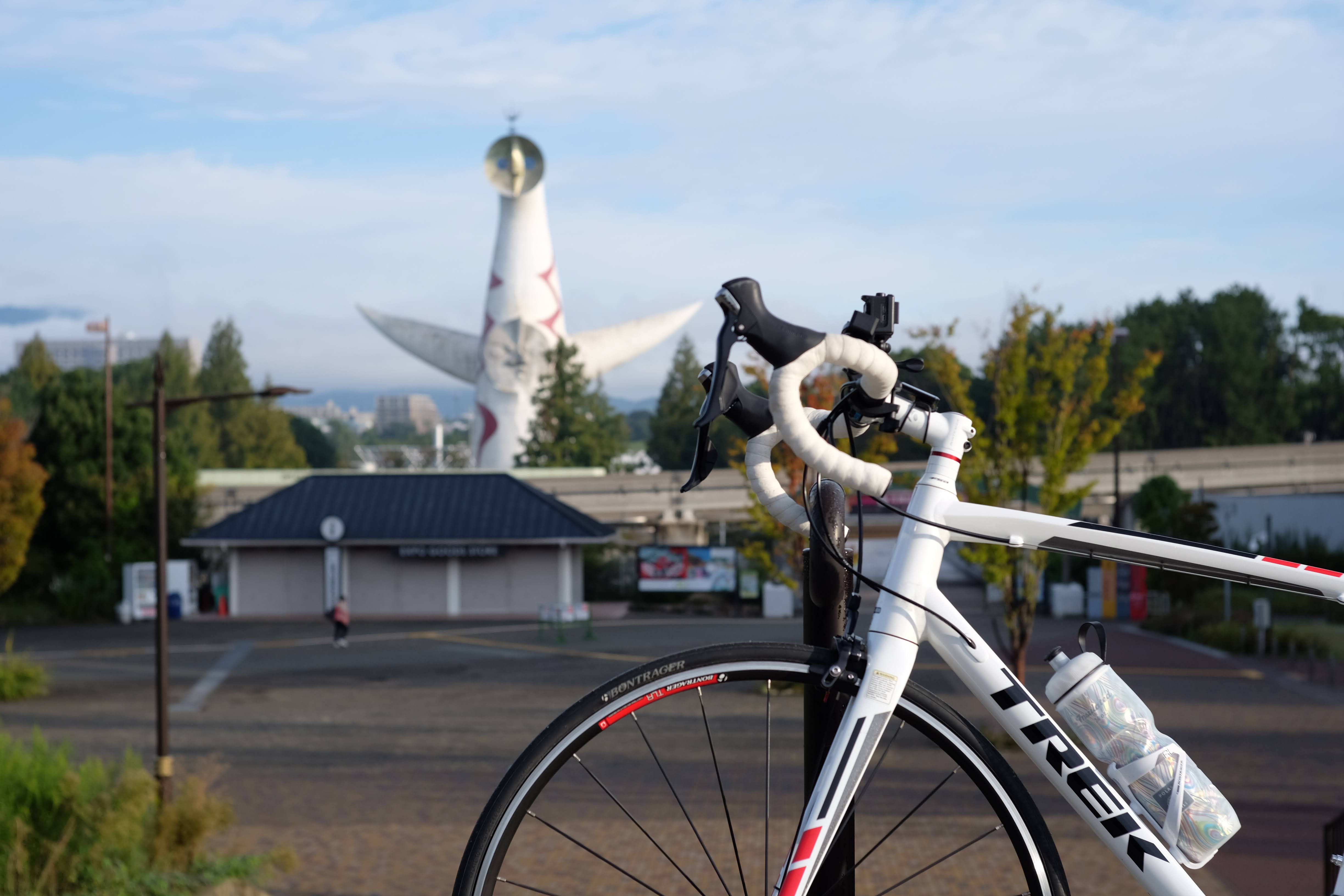 My bike with Tower of the sun