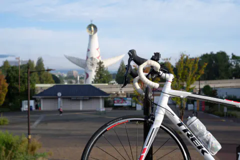 My bike with Tower of the sun