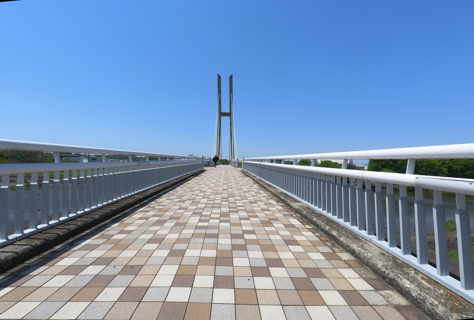 Crossing the Ishikawa Cycle Bridge