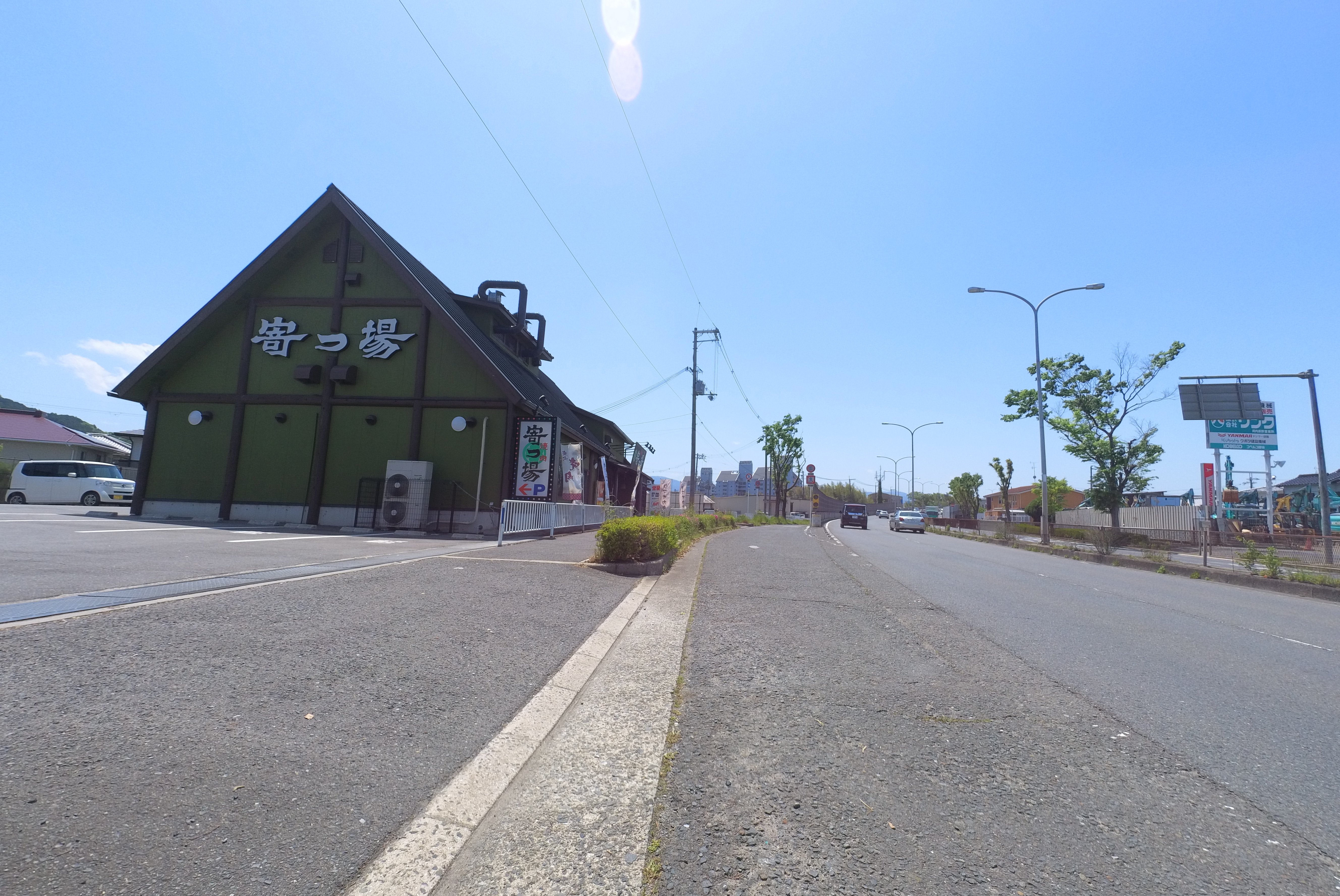 Entering the side road under the overpass